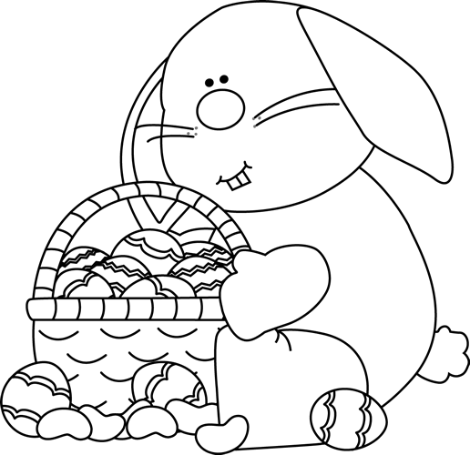 Black_and_White_Bunny_Sitting_with_an_Easter